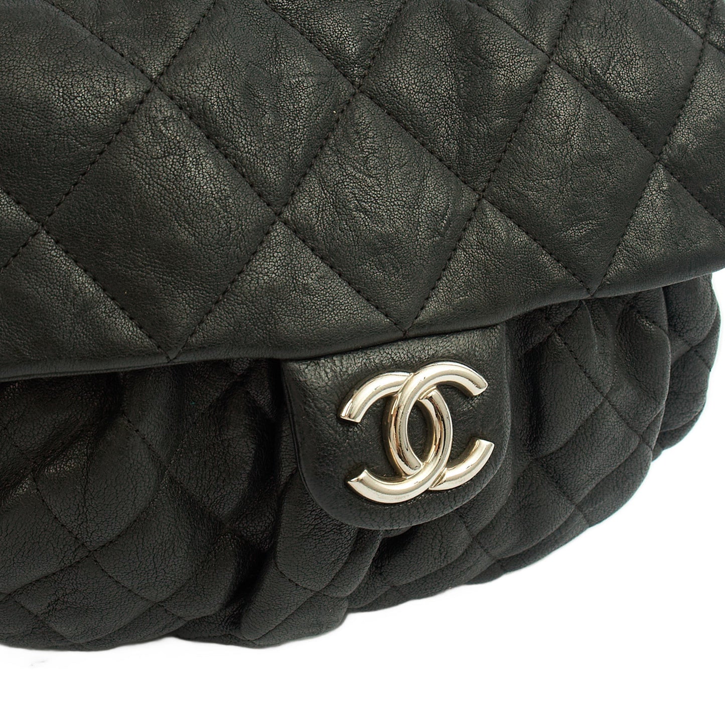 Chanel Shoulder Bag Chain Around Flap in Black, Calfskin Leather — Lifestyle View