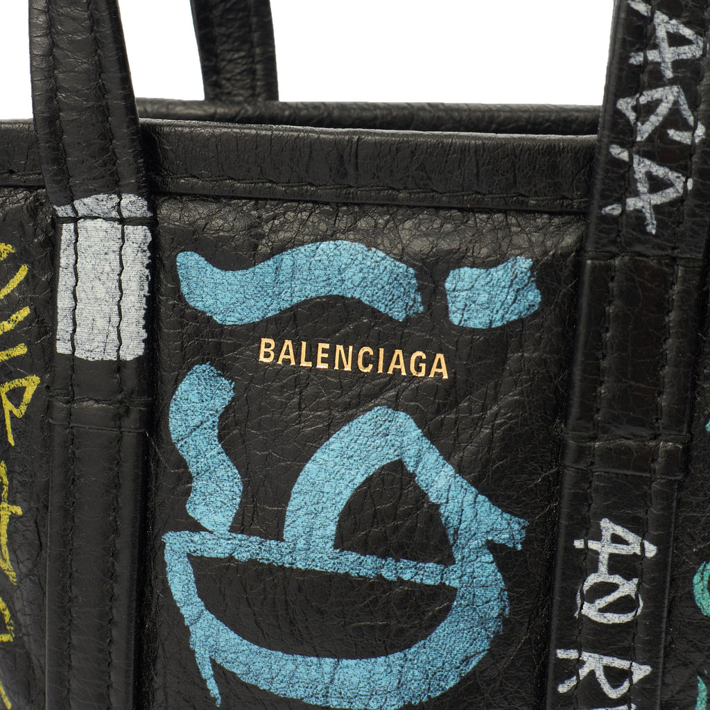 Balenciaga Top Handle Bazar XXS Shopper Bag in Pink, Leather — Back View