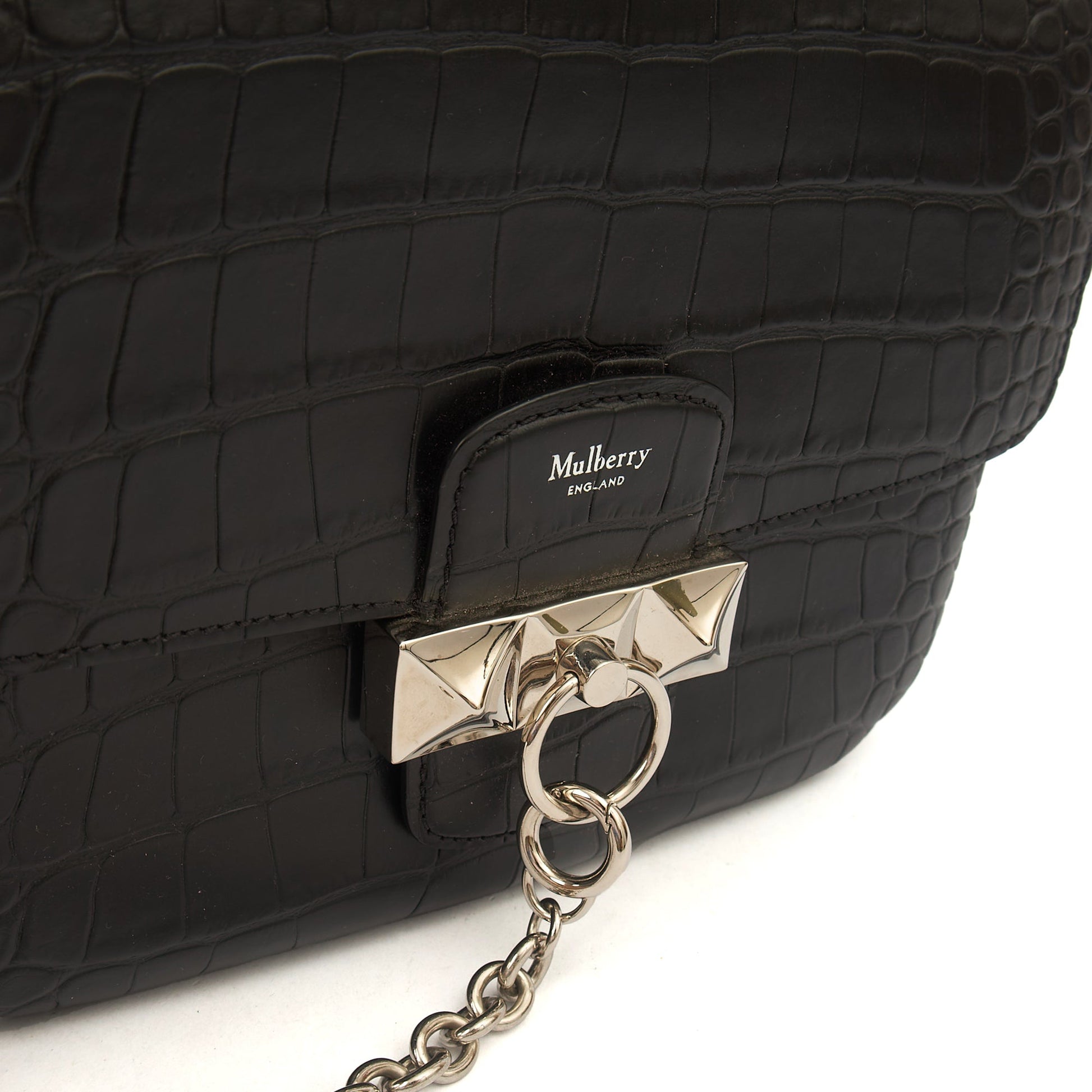 Mulberry Shoulder Bag Keeley in Black, Exotic Effect Leather — Lifestyle View
