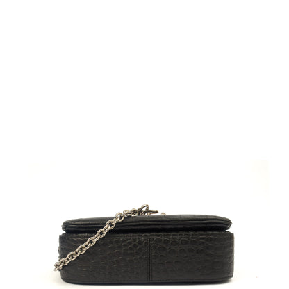 Mulberry Shoulder Bag Keeley in Black, Exotic Effect Leather — Top View