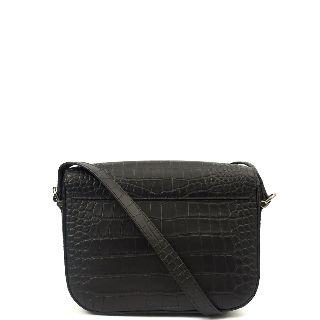 Mulberry Shoulder Bag Keeley in Black, Exotic Effect Leather — Back View