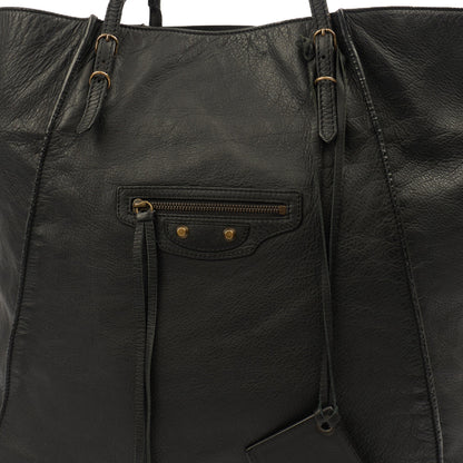 Balenciaga Tote Papier A4 Tote in Black, Leather — Lifestyle View