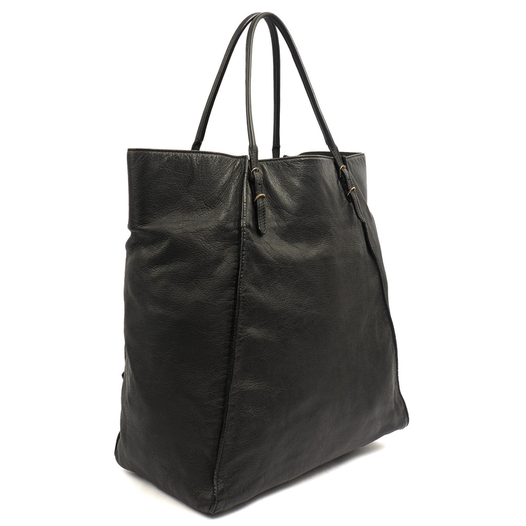 Balenciaga Tote Papier A4 Tote in Black, Leather — Back View
