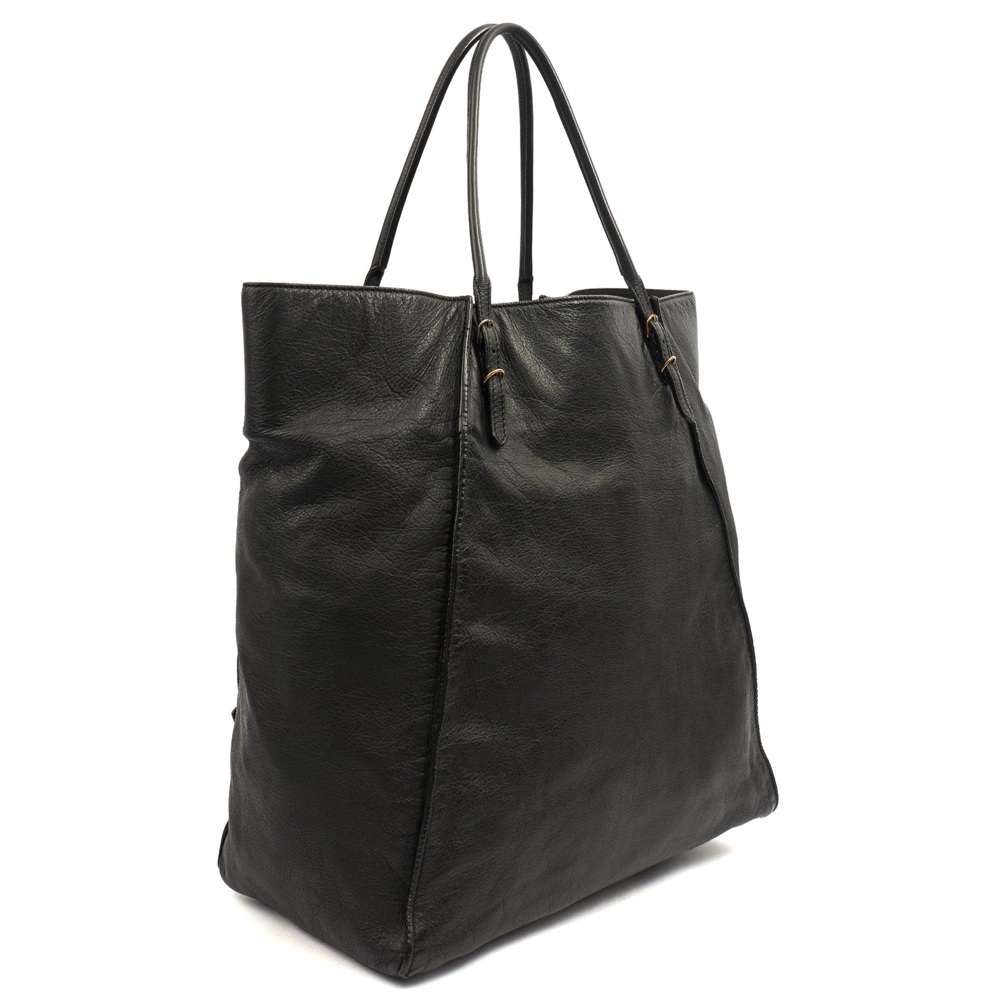 Balenciaga Tote Papier A4 Tote in Black, Leather — Back View