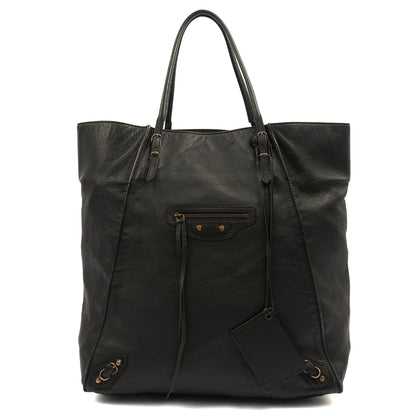 Balenciaga Tote Papier A4 Tote in Black, Leather — Front View