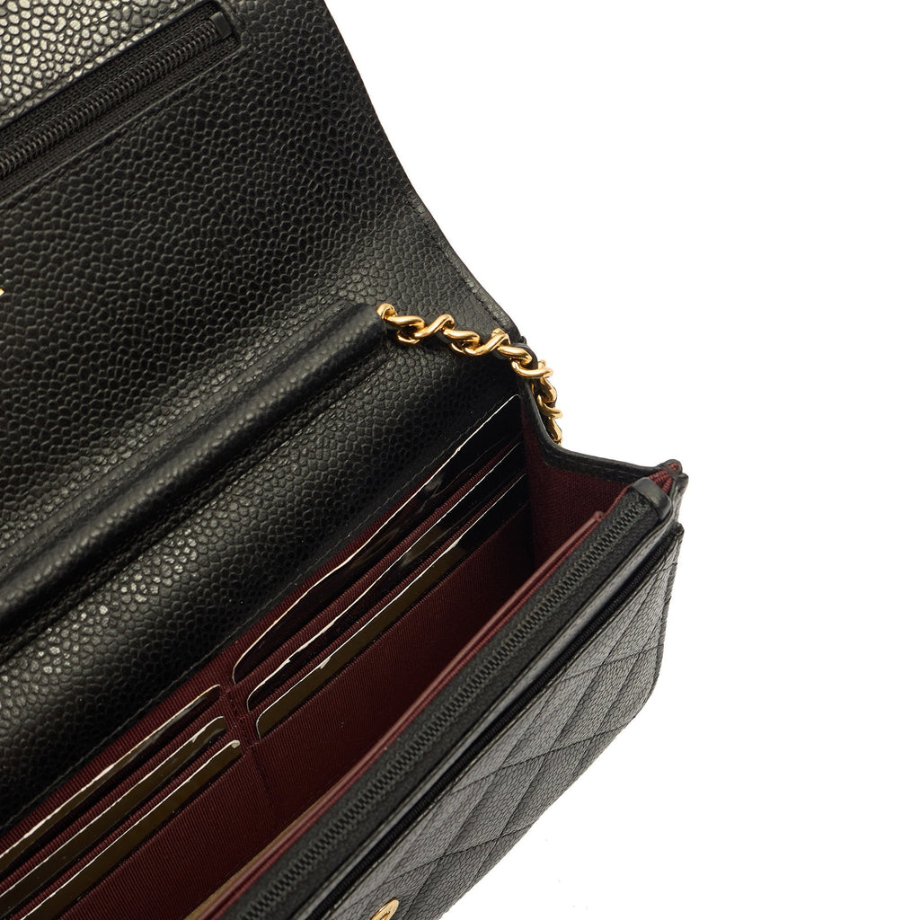 Chanel Cross Body Wallet on Chain in Black, Caviar Leather — Alternate View 8