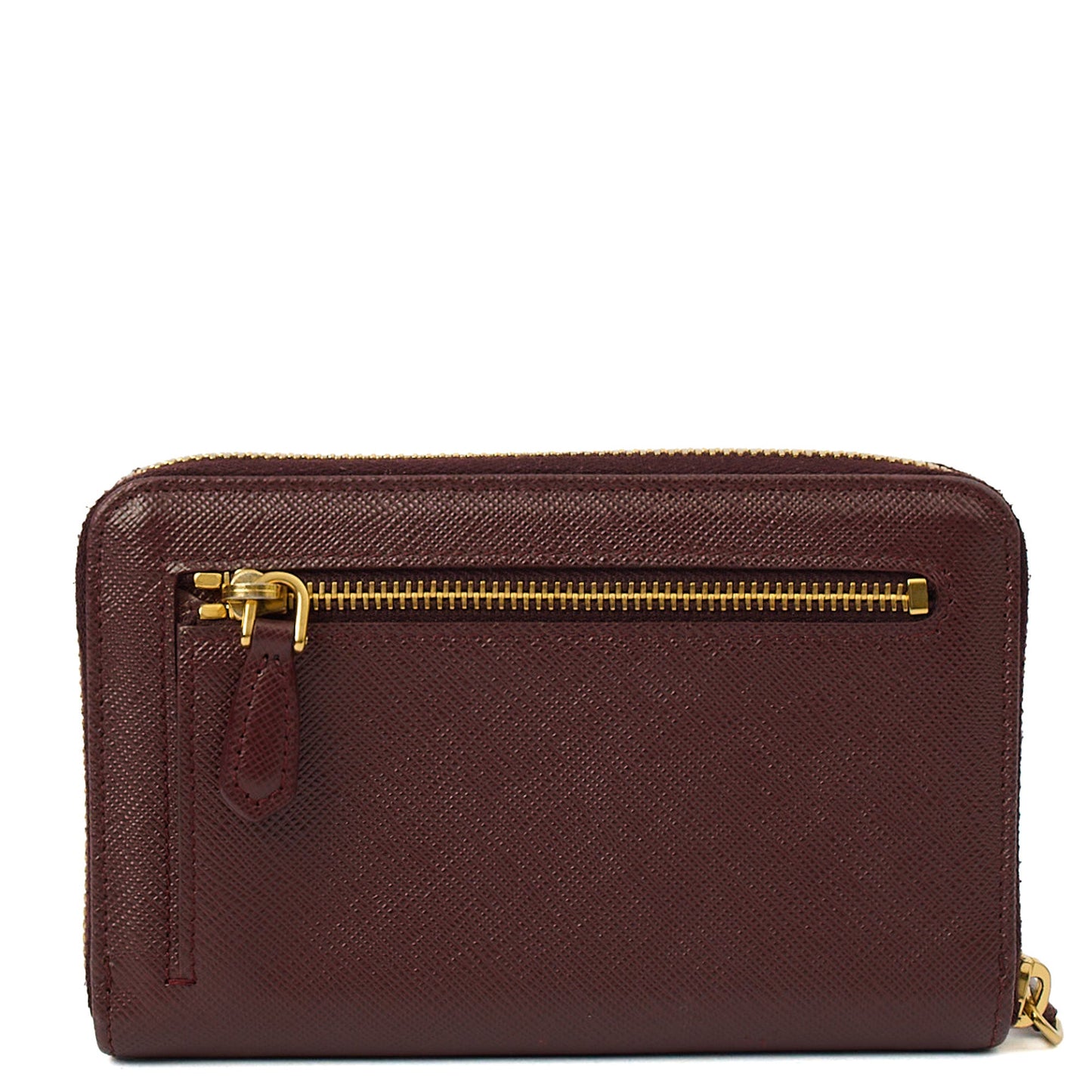 Prada Purse Wallet in Burgundy, Leather — Top View