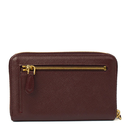 Prada Purse Wallet in Burgundy, Leather — Top View