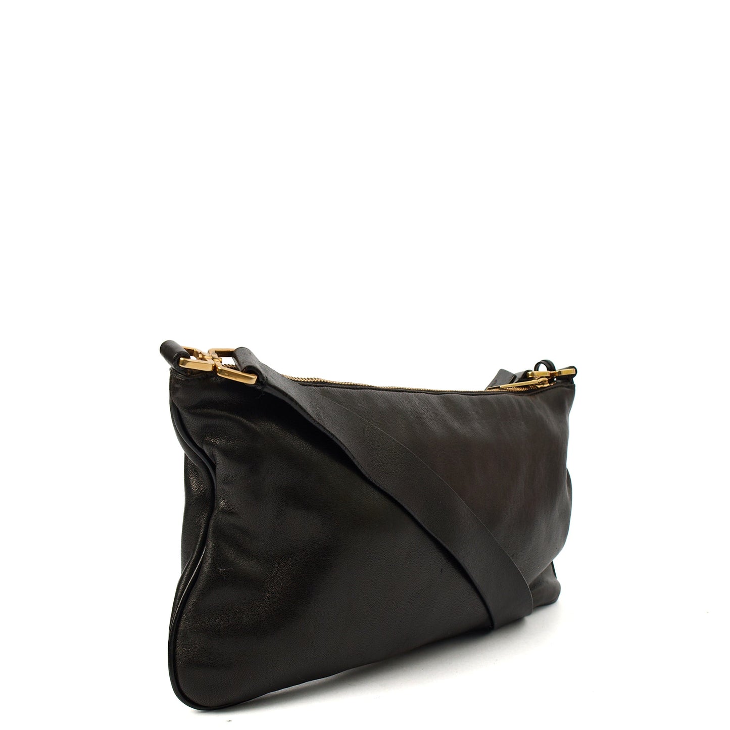 Prada Shoulder Bag Shoulder Bag in Black, Leather — Back View