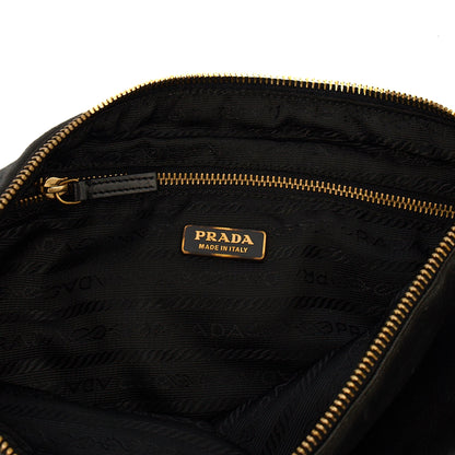 Prada Shoulder Bag Shoulder Bag in Black, Leather — Lifestyle View