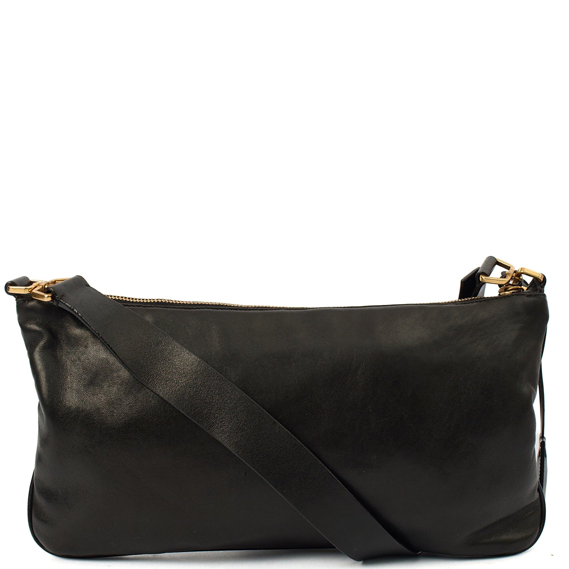 Prada Shoulder Bag Shoulder Bag in Black, Leather — Top View