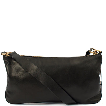 Prada Shoulder Bag Shoulder Bag in Black, Leather — Top View