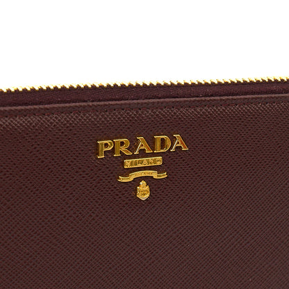 Prada Purse Wallet in Burgundy, Leather — Side View