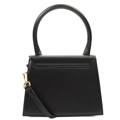 Jacquemus Top Handle Le Grand Chiquito in Black, Leather — Back View