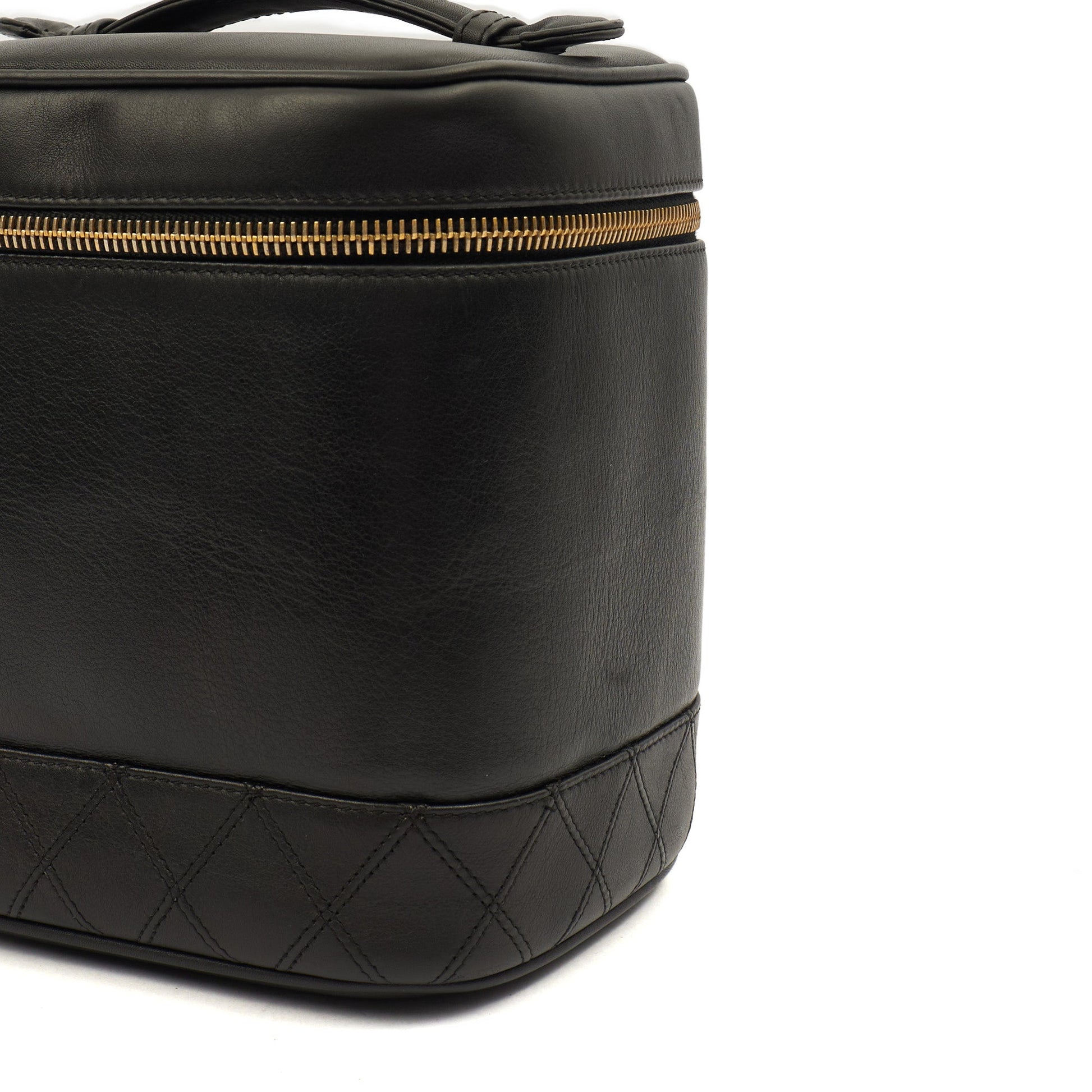 Chanel Cosmetic Bag Vanity Case in Black, Caviar Leather — Lifestyle View