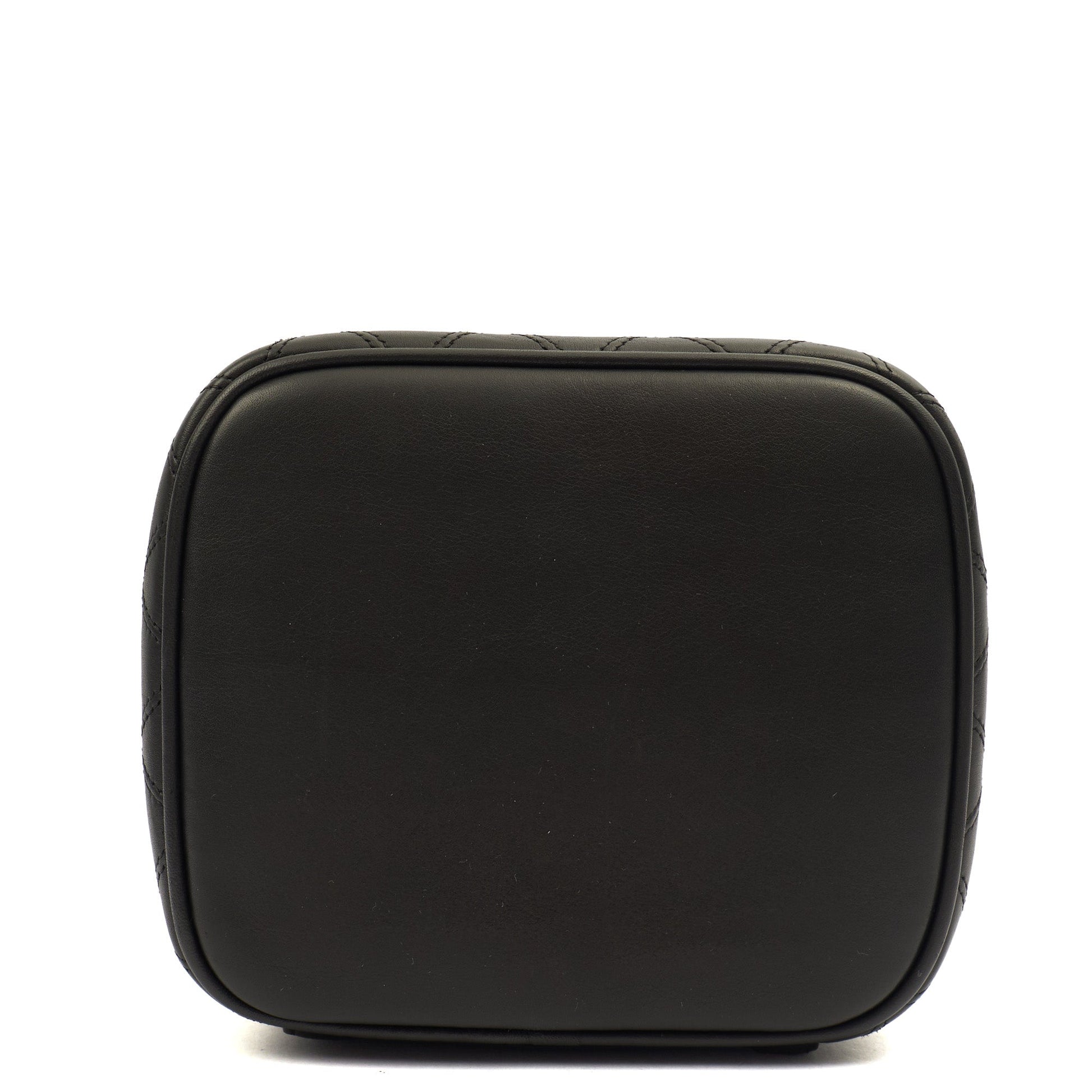 Chanel Cosmetic Bag Vanity Case in Black, Caviar Leather — Detail View