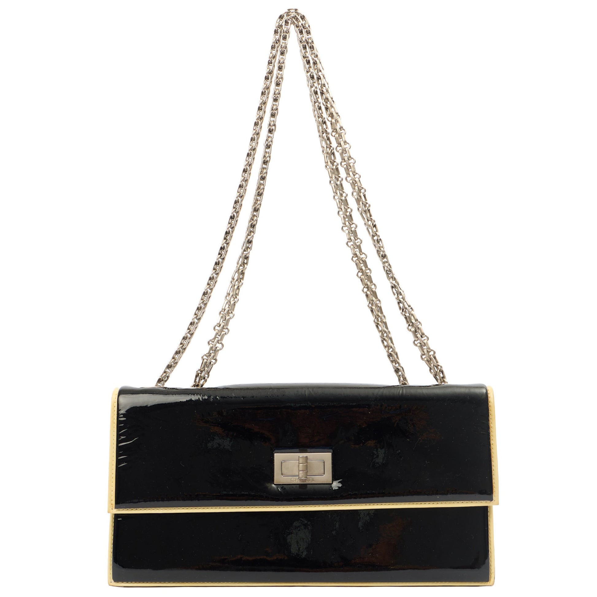 Chanel Shoulder Bag Flap Bag in Black, Patent Leather — Alternate View 11