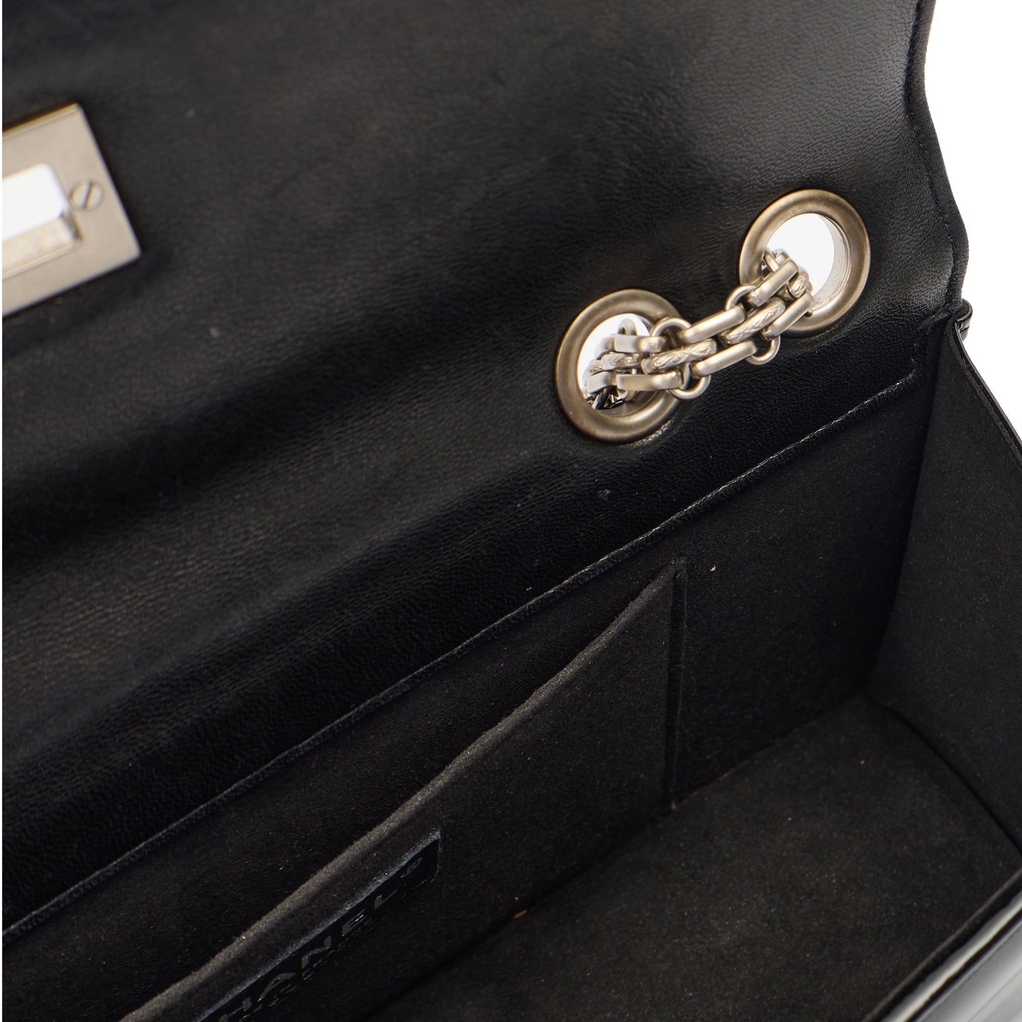 Chanel Shoulder Bag Flap Bag in Black, Patent Leather — Alternate View 9