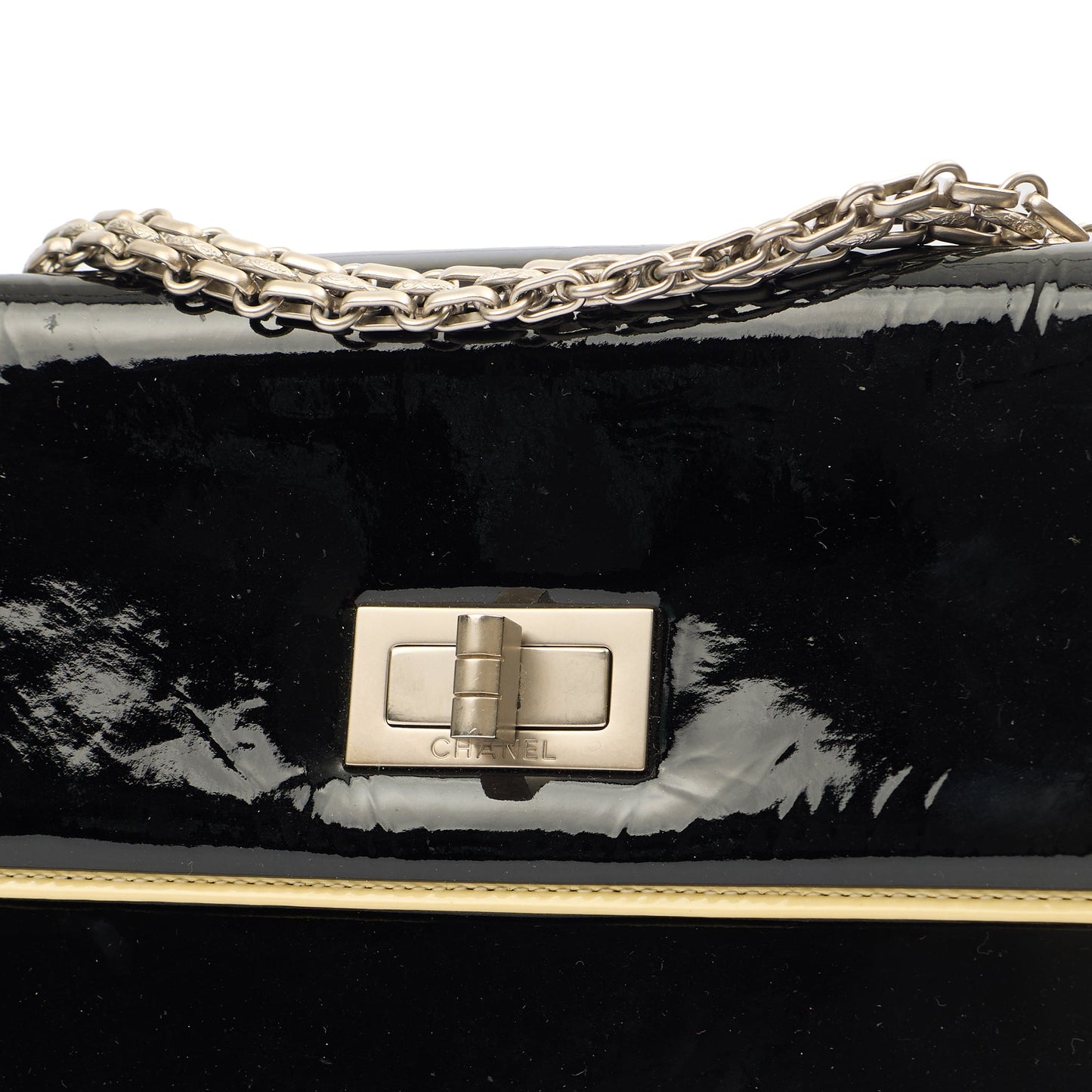 Chanel Shoulder Bag Flap Bag in Black, Patent Leather — Alternate View 7
