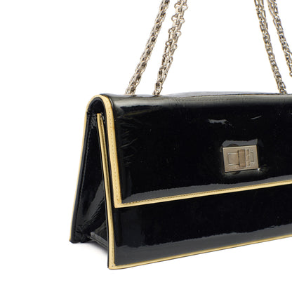 Chanel Shoulder Bag Flap Bag in Black, Patent Leather — Alternate View 8