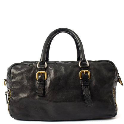 Prada Shoulder Bag Shoulder Bag in Black, Leather — Detail View