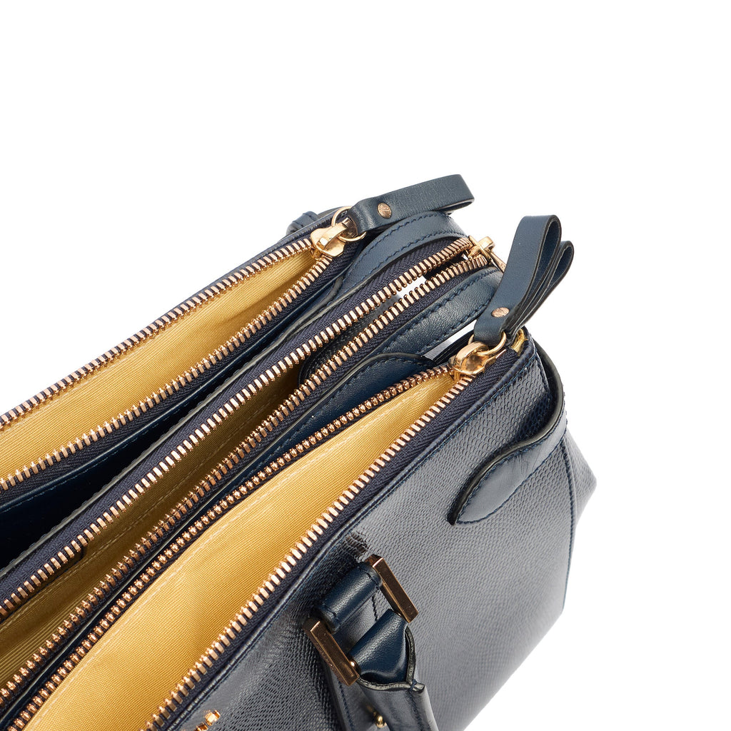 Aspinal of London Tote Brook Street  in Navy, Leather — Alternate View 7
