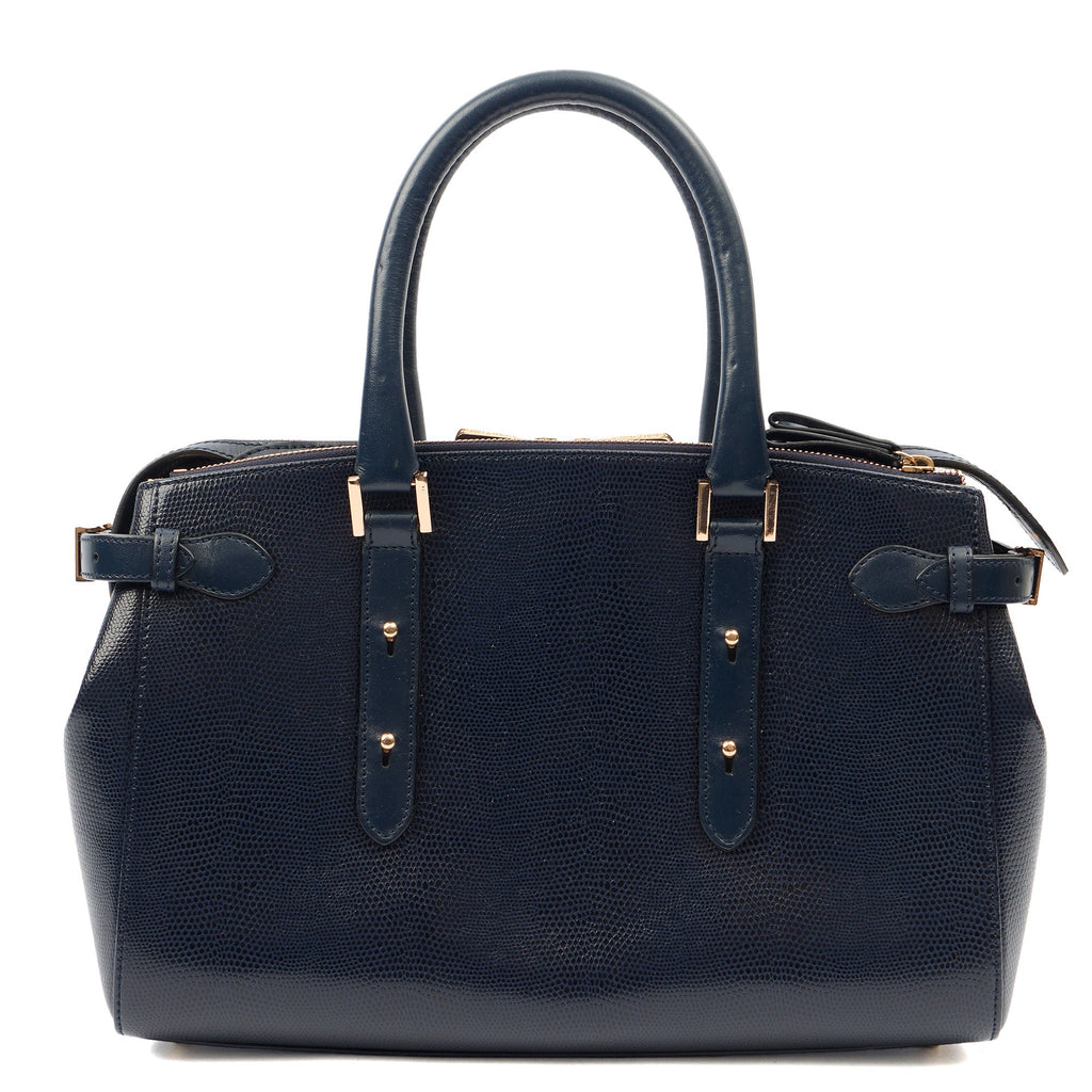 Aspinal of London Tote Brook Street  in Navy, Leather — Back View