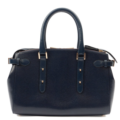 Aspinal of London Tote Brook Street  in Navy, Leather — Back View