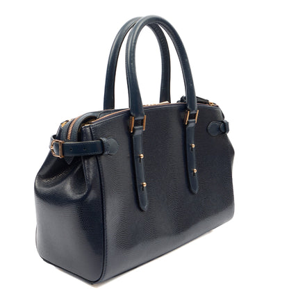 Aspinal of London Tote Brook Street  in Navy, Leather — Side View