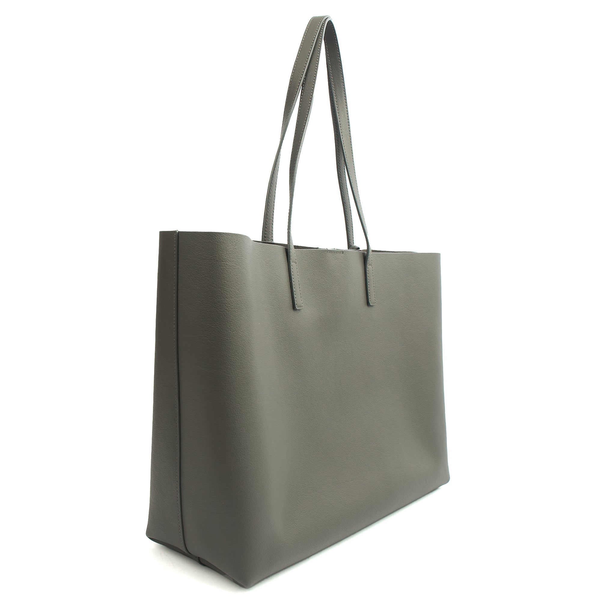 Saint Laurent Tote East West Tote in Grey, Leather — Side View
