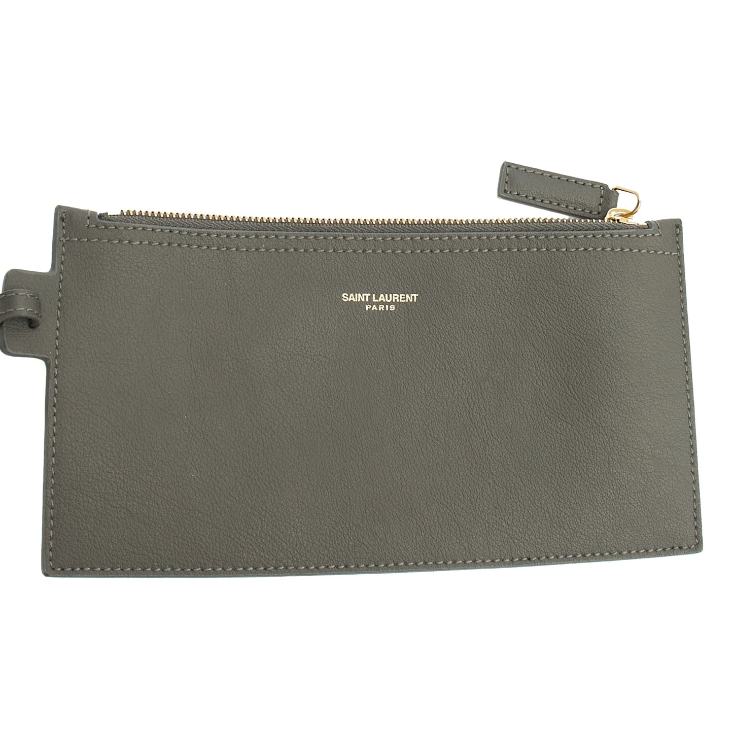 Saint Laurent Tote East West Tote in Grey, Leather — Detail View