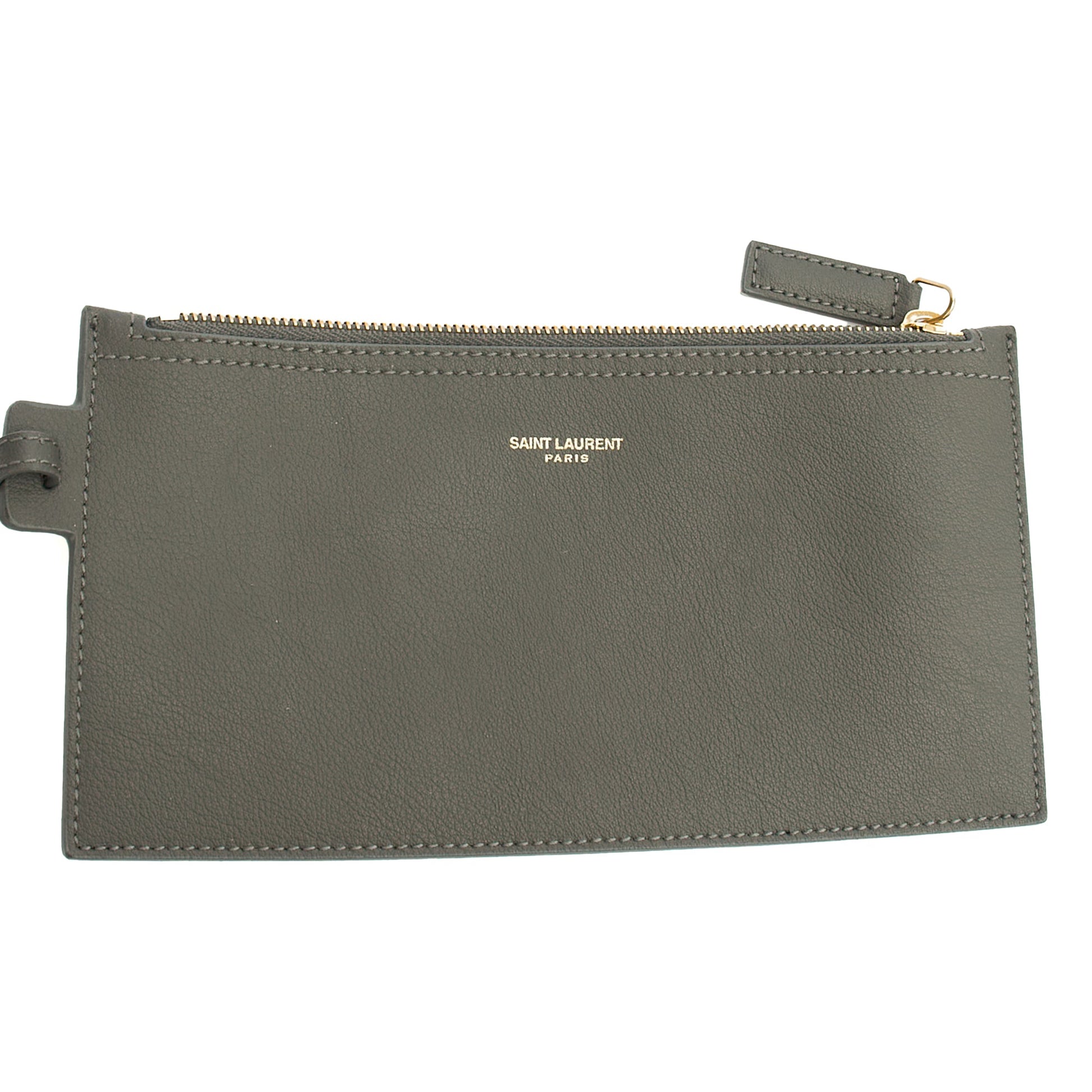 Saint Laurent Tote East West Tote in Grey, Leather — Detail View