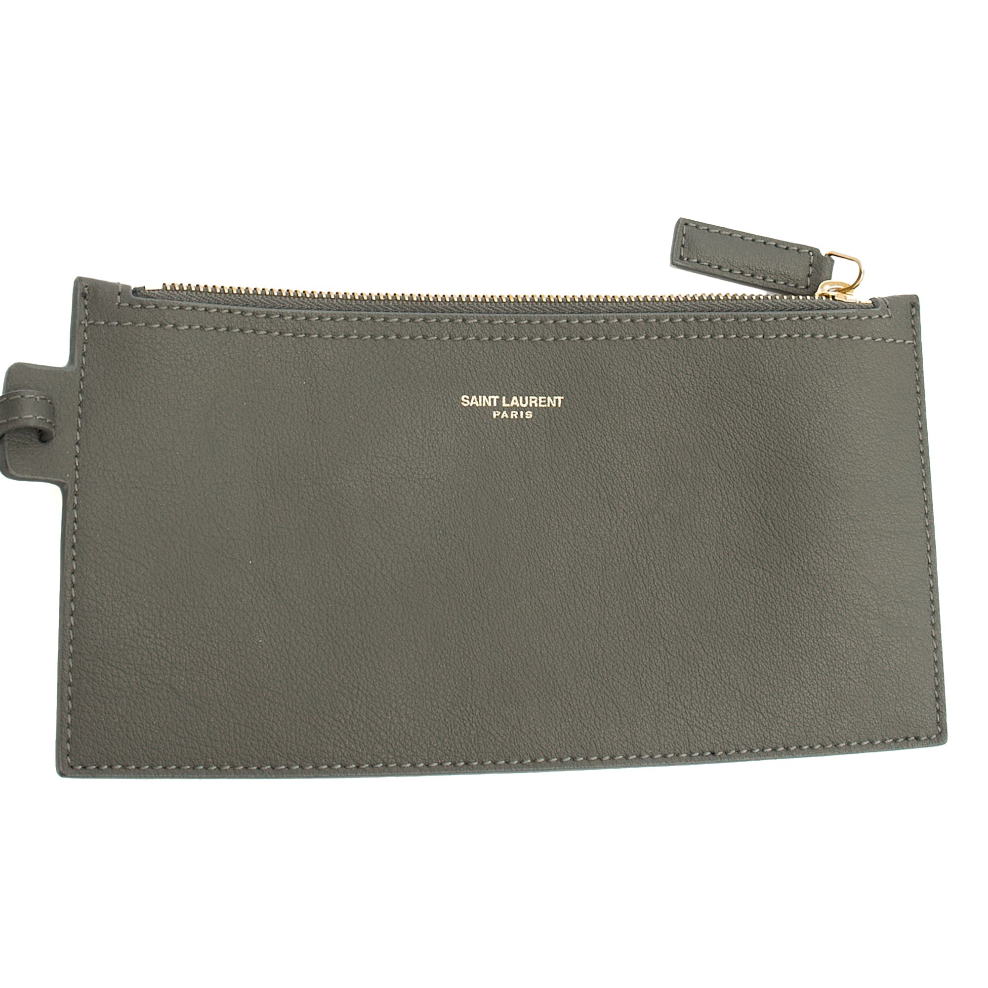 Saint Laurent Tote East West Tote in Grey, Leather — Detail View