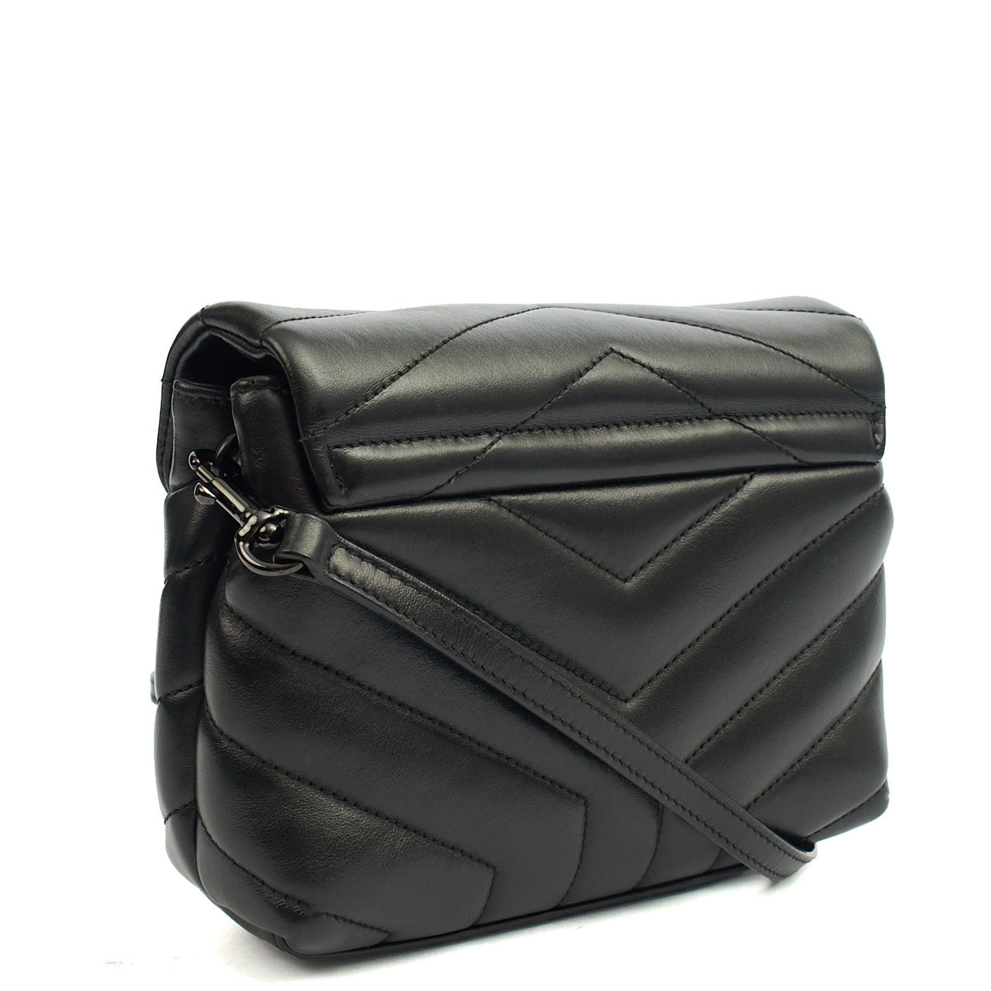Saint Laurent Mini Bag LouLou - Toy in Black, Leather — Top View
