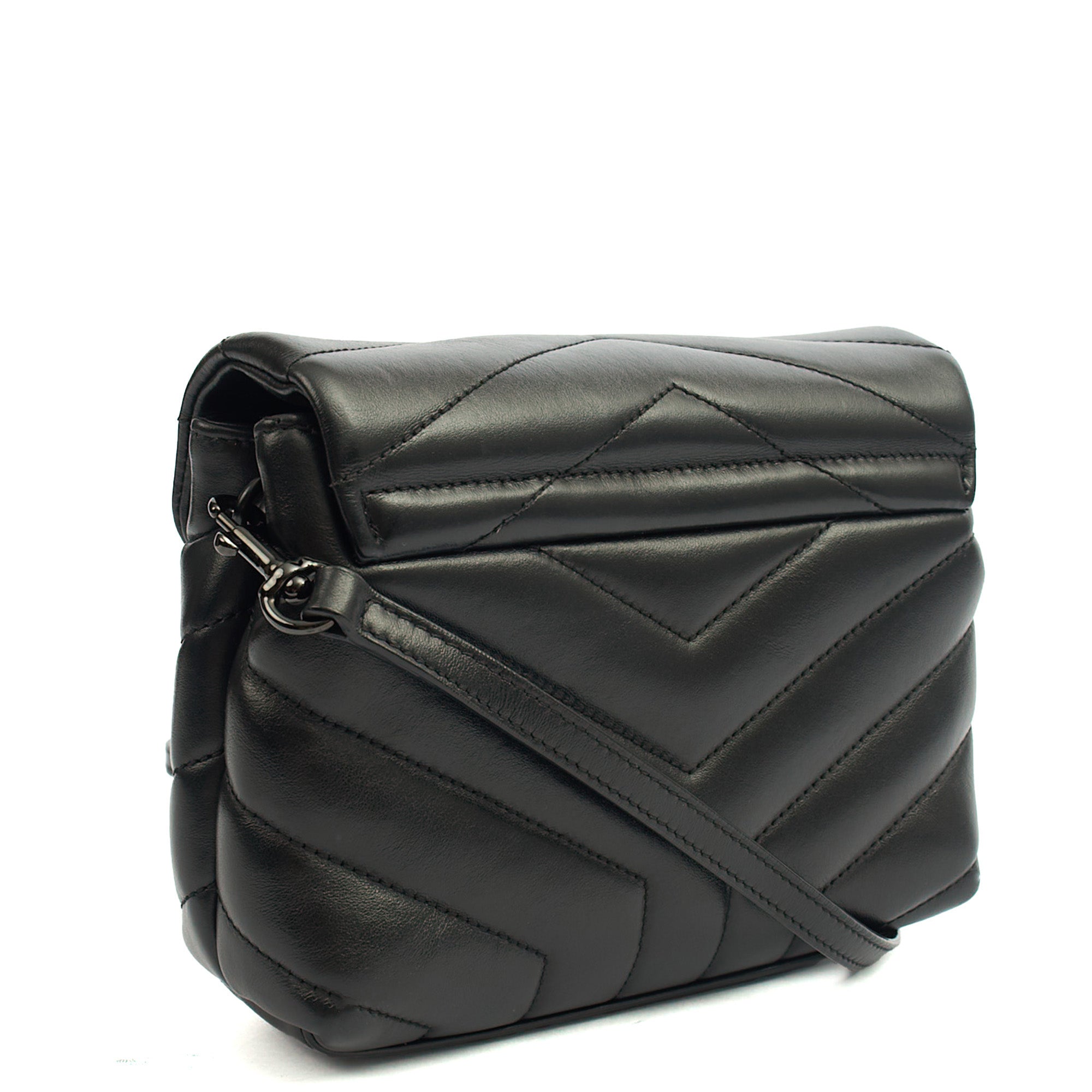 Saint Laurent Mini Bag LouLou - Toy in Black, Leather — Top View