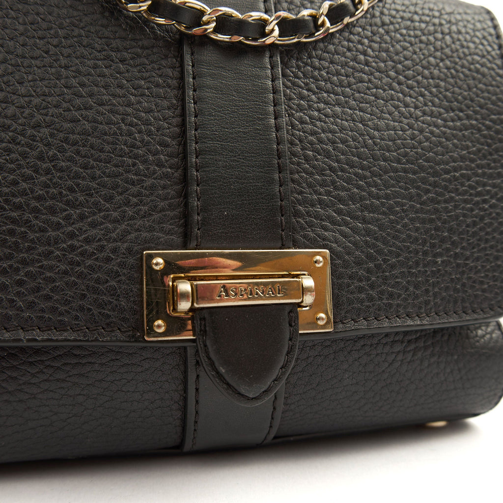 Aspinal of London Cross Body Lottie in Black, Leather — Lifestyle View