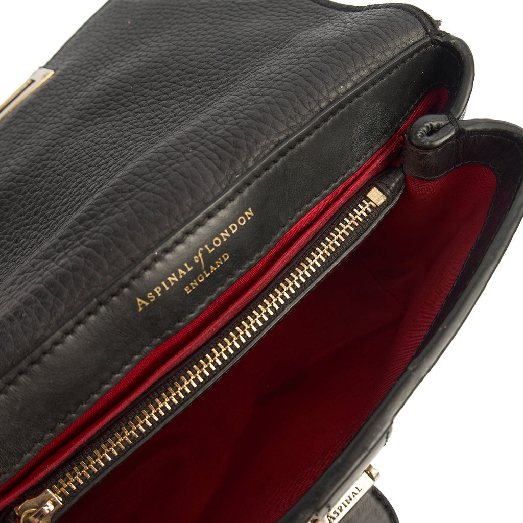 Aspinal of London Cross Body Lottie in Black, Leather — Alternate View 7