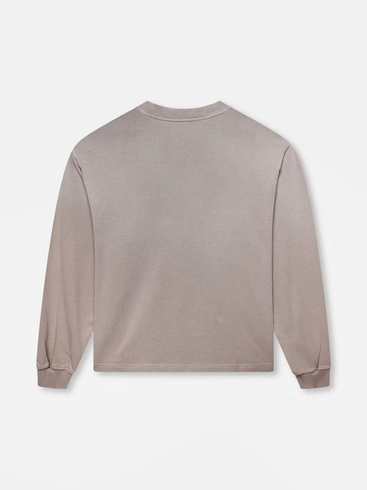 KAIZEN MARKET BLANK HEAVYWEIGHT FADE OUT LONGSLEEVE TEE MOCHA — XS — Side View