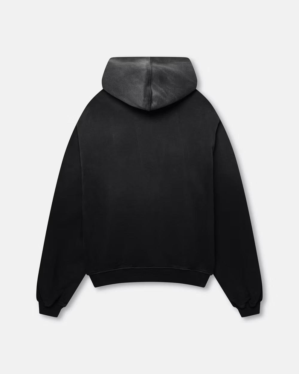 KAIZEN MARKET BLANK HEAVYWEIGHT FADE OUT HOODIE BLACK — XS — Side View