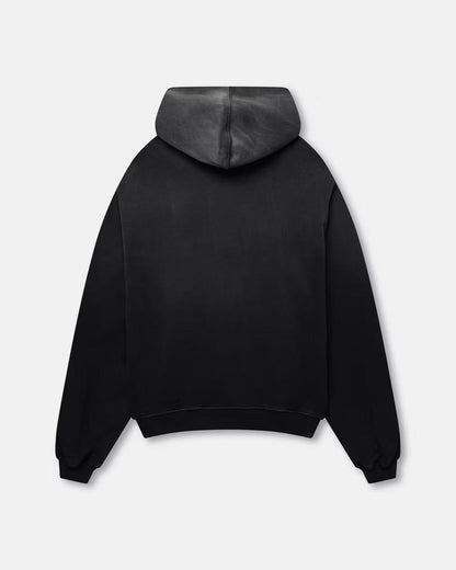 KAIZEN MARKET BLANK HEAVYWEIGHT FADE OUT HOODIE BLACK — XS — Side View