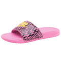 Nike Womens Benassi JDI Slide Sandals Violet-Citron-Black — UK 2.5 | EU 35.5 | US 5 — Front View