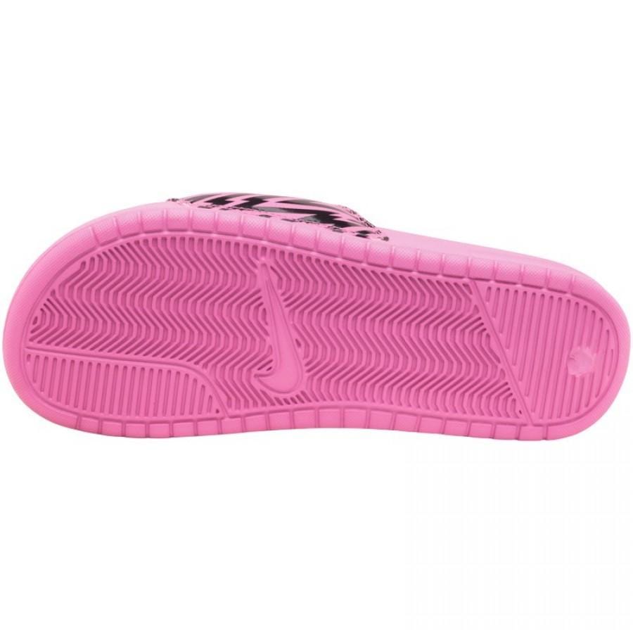 Nike Womens Benassi JDI Slide Sandals Violet-Citron-Black — UK 2.5 | EU 35.5 | US 5 — Back View
