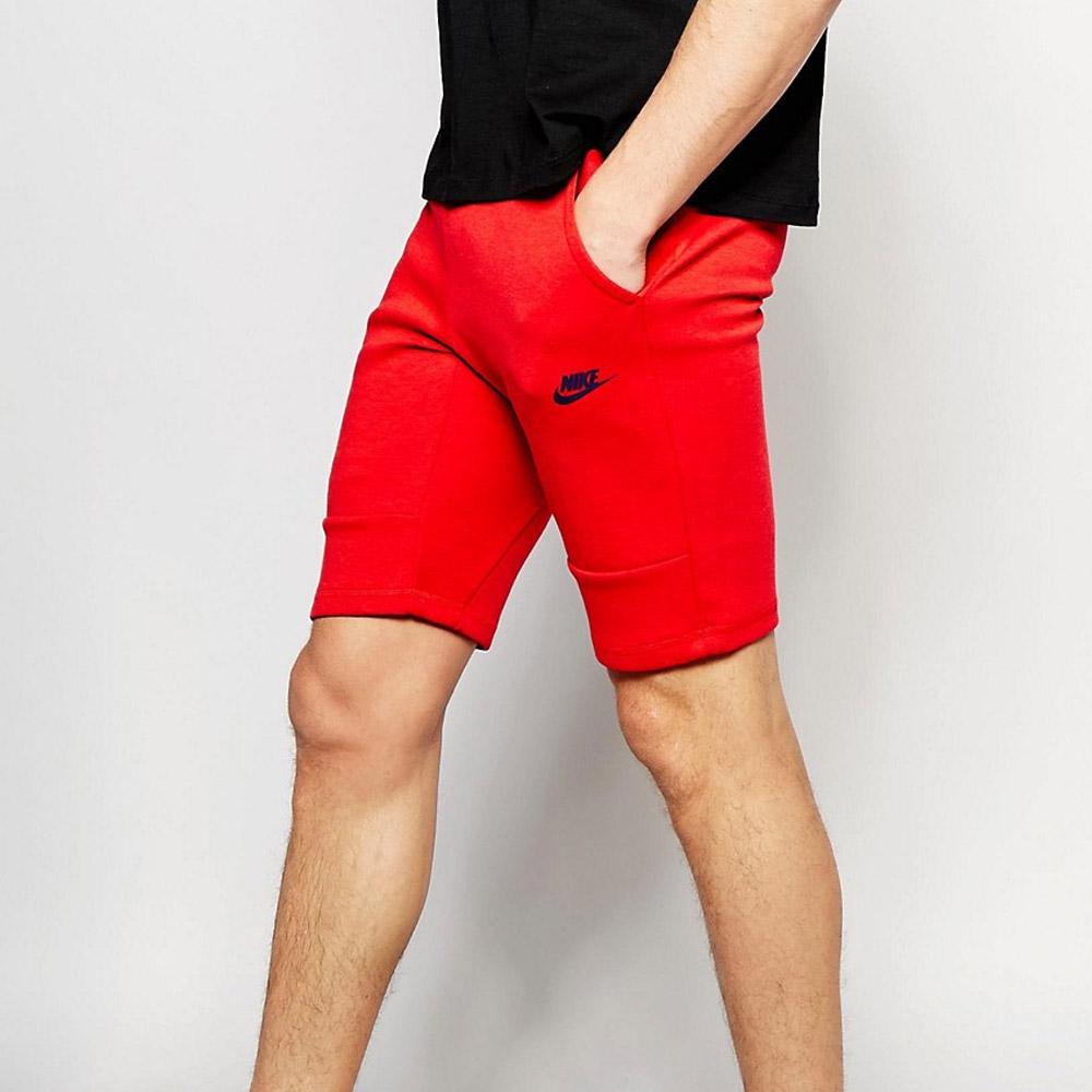 NIKE TECH FLEECE SHORTS Light University Red Heather — XXS — Top View