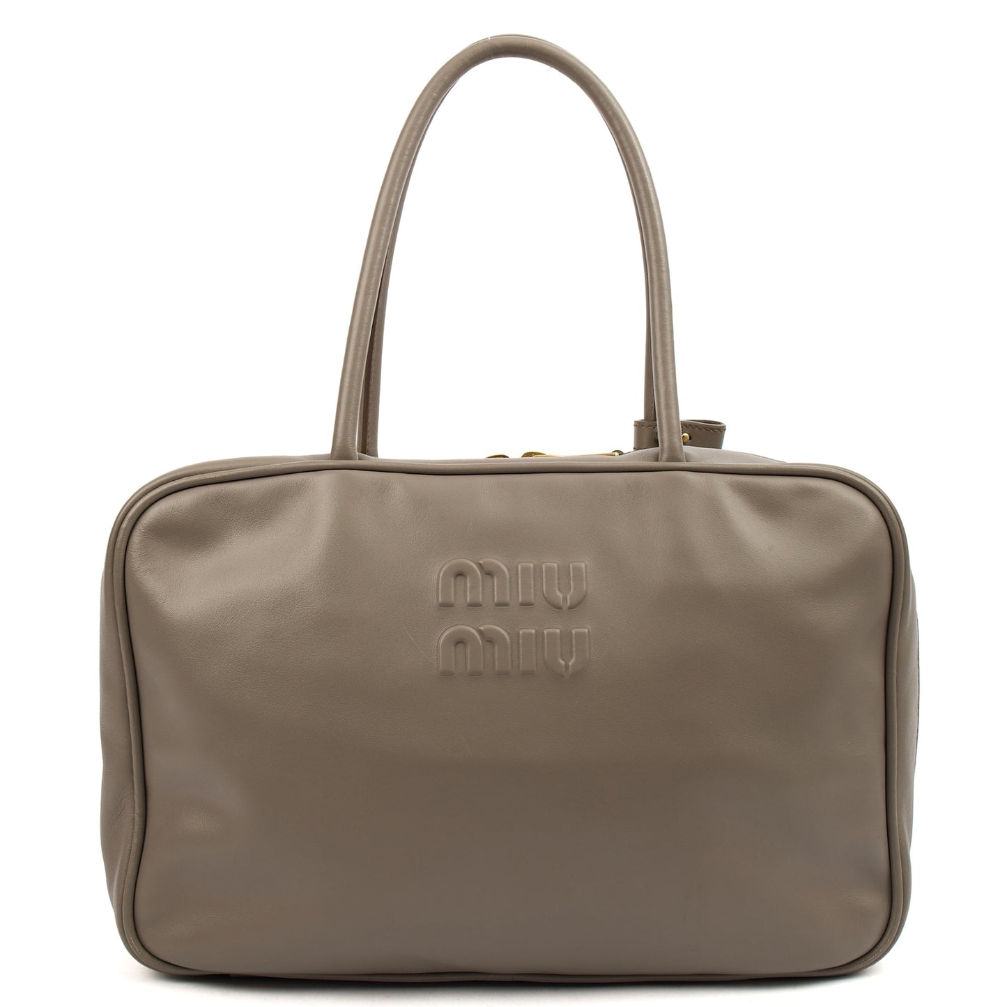 Miu Miu Shoulder Bag Shoulder Bag in Grey, Leather — Front View