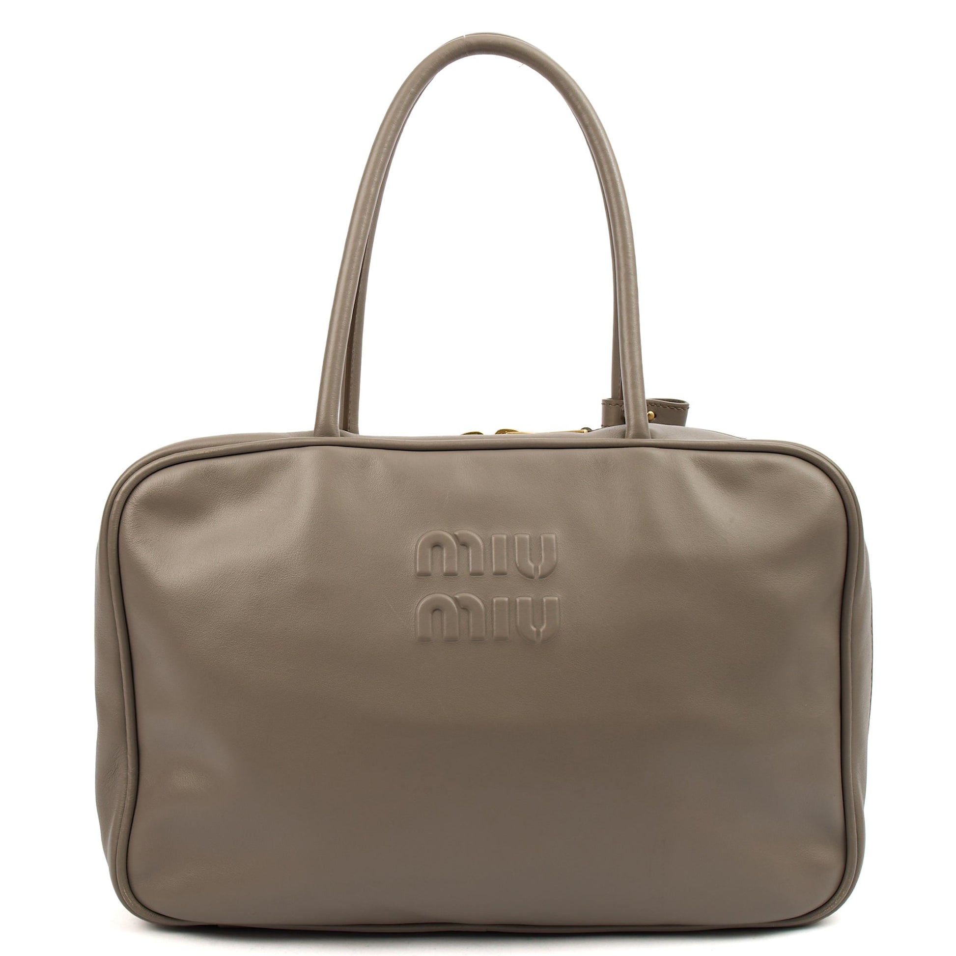 Miu Miu Shoulder Bag Shoulder Bag in Grey, Leather — Front View