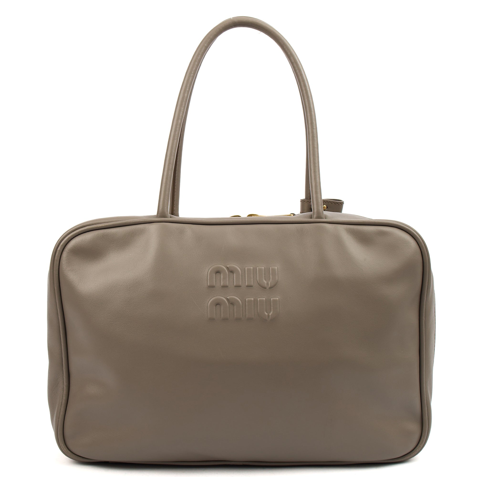Miu Miu Shoulder Bag Shoulder Bag in Grey, Leather — Front View