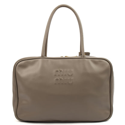 Miu Miu Shoulder Bag Shoulder Bag in Grey, Leather — Front View