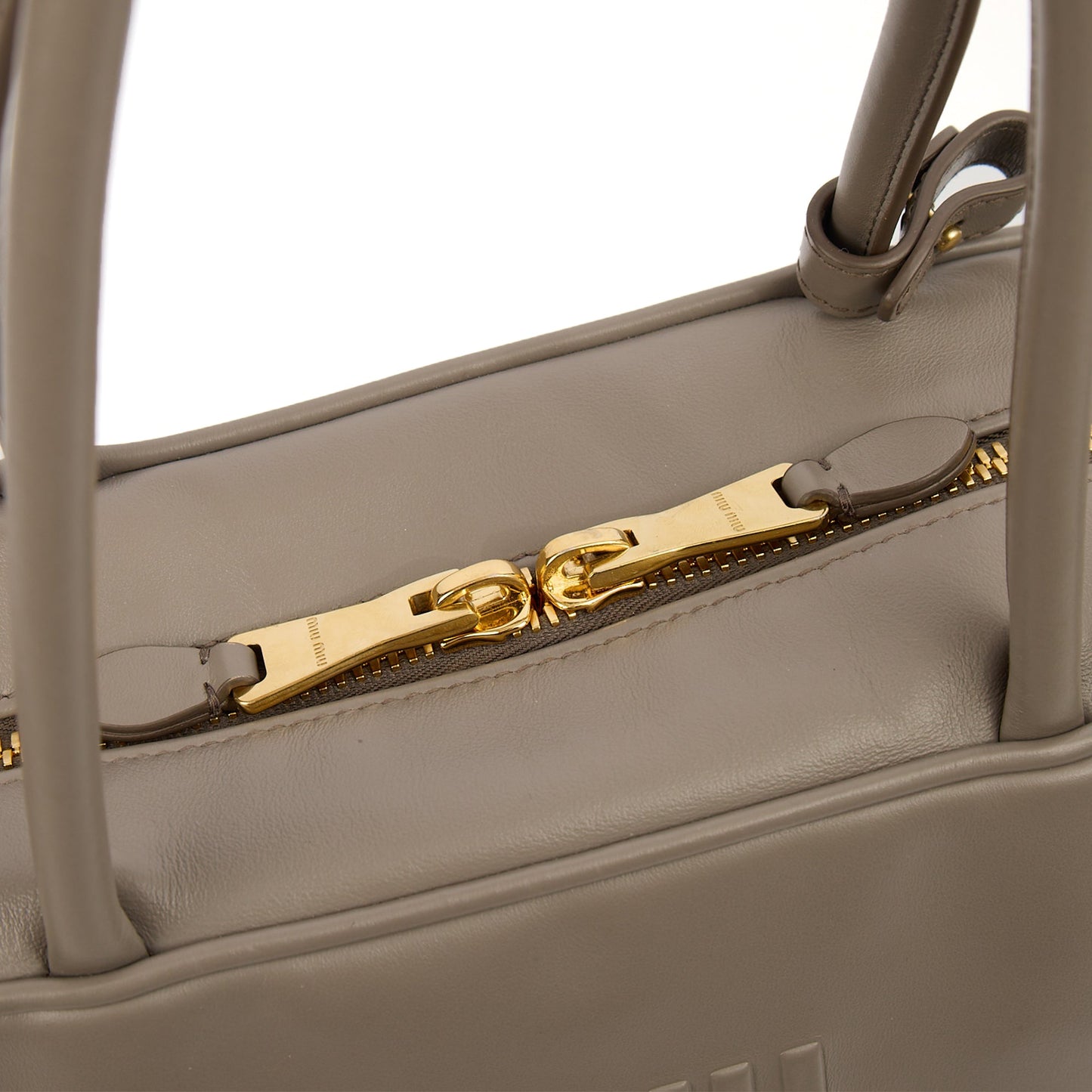 Miu Miu Shoulder Bag Shoulder Bag in Grey, Leather — Back View