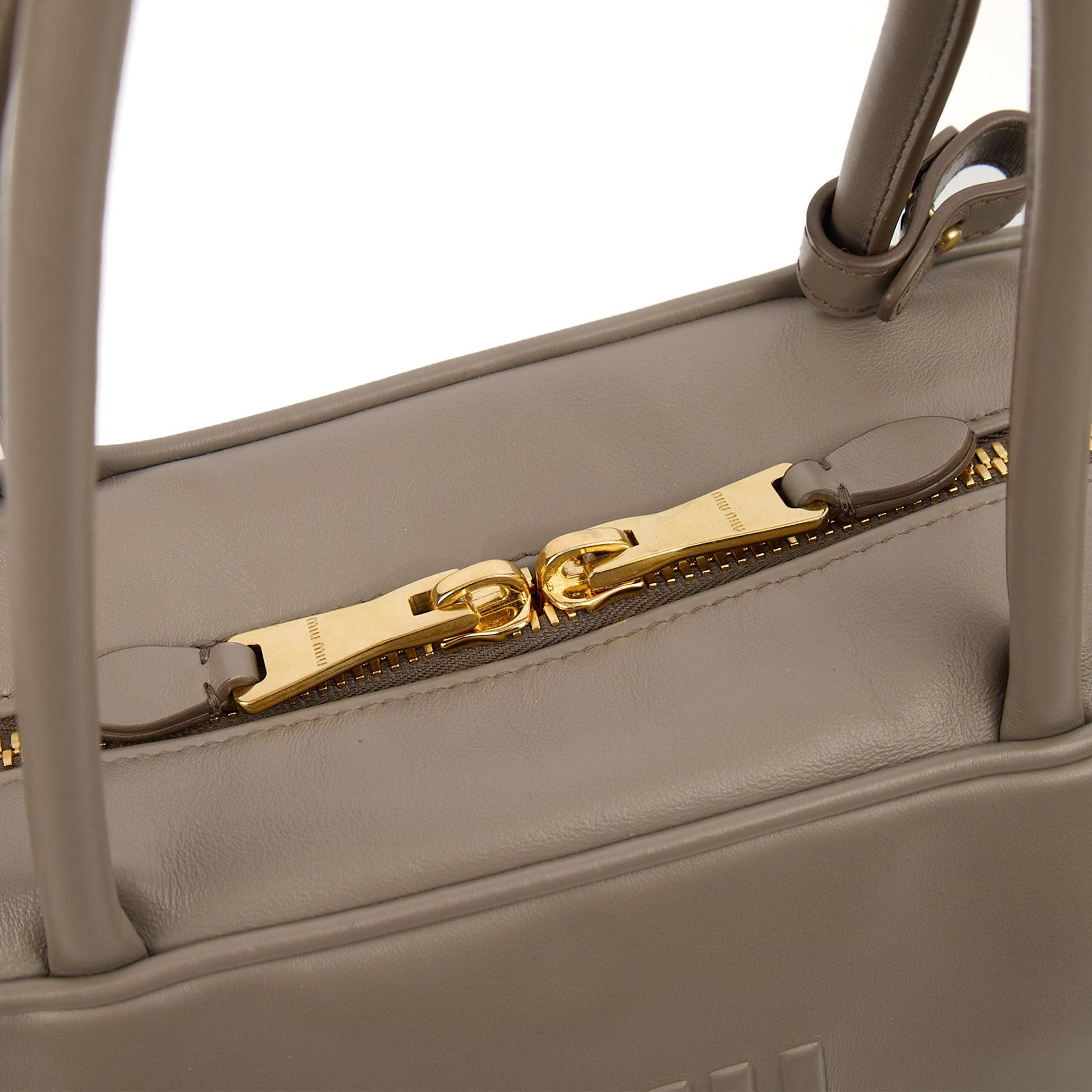Miu Miu Shoulder Bag Shoulder Bag in Grey, Leather — Back View