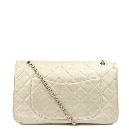 Chanel Shoulder Bag 2.55 Reissue - Maxi in Metallic, Leather — Top View